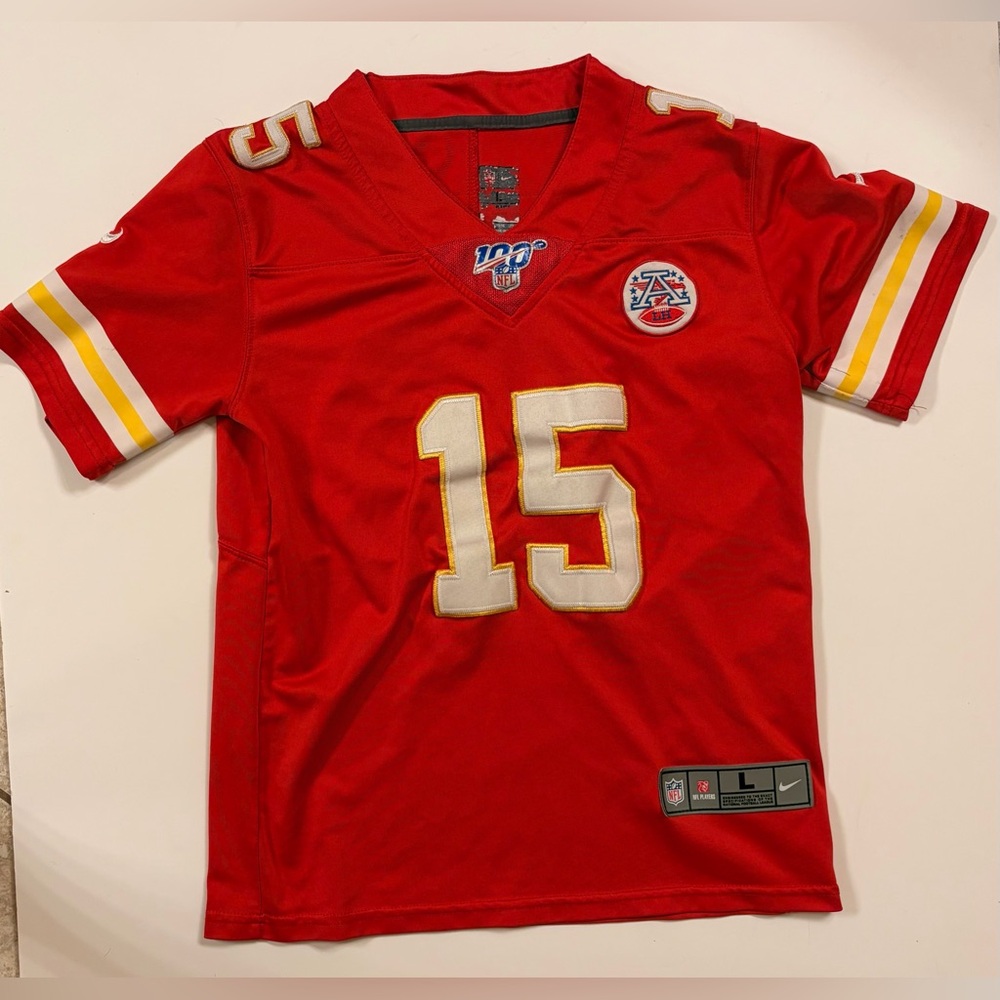 Patrick Mahomes Nike Kansas City Chiefs NFL 100 #15 Jersey, Youth Large (13/14)